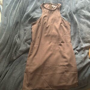 Sheer satin dark gray Tobi dress